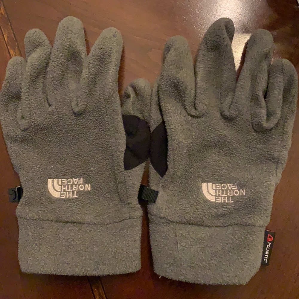 The North Face Polartec grey fleece gloves Sz. YM